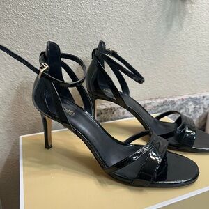 Michael Kors Glossy Black Strappy Heels